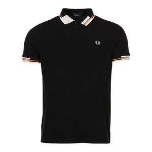 Fred Perry Polo Shirt Abstract Tipped black size small unisex